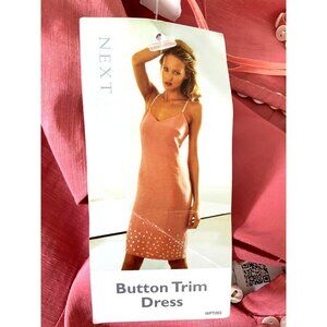 Next dress  New with tags linen blend pearl button trim size 10